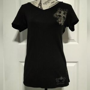 Katydid Black Cross Short Sleeve Tee